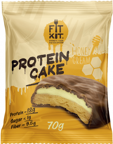 FIT KIT Protein Cake Медовый крем 70г/24 — 65fit