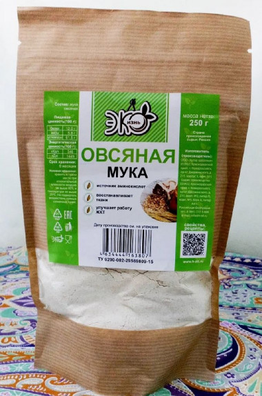 ЭКО-ЖИЗНЬ Мука овсяная крафт 250г — 65fit