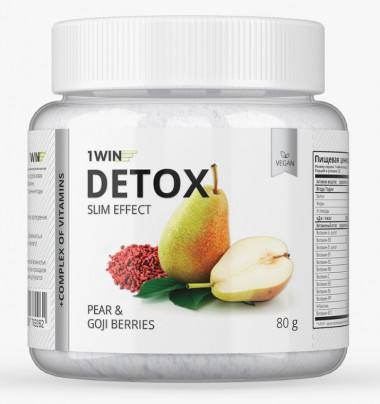 1WIN Детокс + Ягоды Годжи, Груша, 32 порции, Detox Slim Effect, бад — 65fit