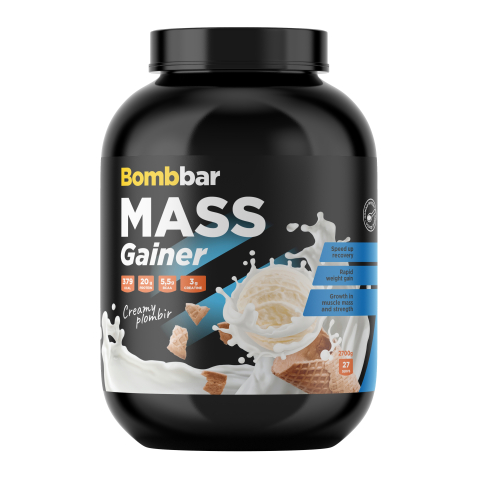 BOMBBAR Концентрат сухой для приготовления напитка. Гейнер со вкусом "Сливочный пломбир" 2700г фото 1 — 65fit