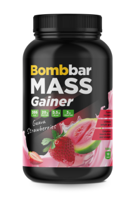ТМ BOMBBAR Концентрат сухой для приготовления напитка. Гейнер со вкусом "Гуава-клубника" 1000г &mdash; 65fit