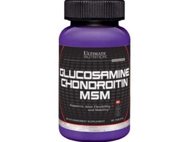 Glucosamine &Chondroitin&MSM 90tab, Ultimate Nutrition фото 1 — 65fit