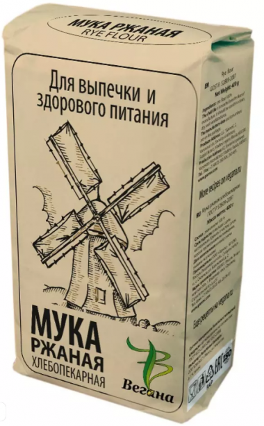 ВЕГАНА Мука Ржаная хлебопекарная 400г — 65fit