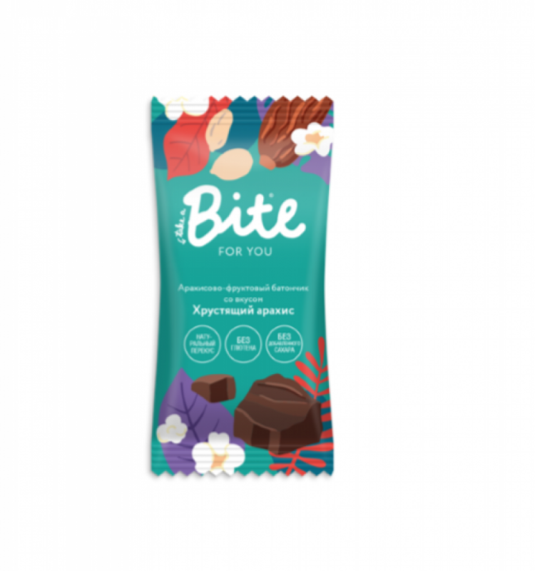Bit батончик. Фруктово-Ореховый батончик bite for you "фундук-морская соль-гречишный чай"