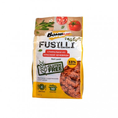 BOMBBAR Макароны из красной чечевицы "Спиральки" 250г &mdash; 65fit