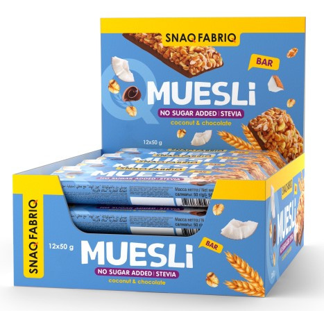 SNAQ FABRIQ  Батончик мюсли с молочным шоколадом "Кокос" 50г/25 фото 1 — 65fit