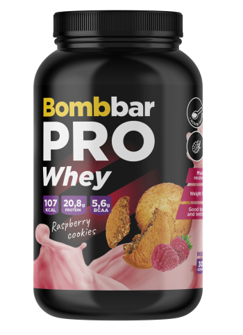 BOMBBAR Концентрат сухой для приготовления напитка. Коктейль &quot;Малиновое печенье&quot; 900г — 65fit