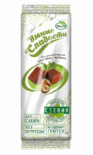 УМНЫЕ СЛАДОСТИ Плитка кондитерская с фундуком 90г — 65fit