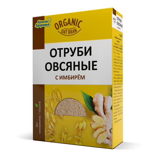 КОМПАС ЗДОРОВЬЯ Отруби овсяные с имбирём 200г фото 1 — 65fit