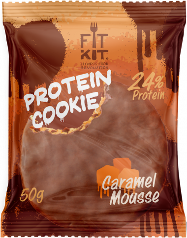 FIT KIT Choco Protein Cookie Карамельный мусс 50г/24 — 65fit
