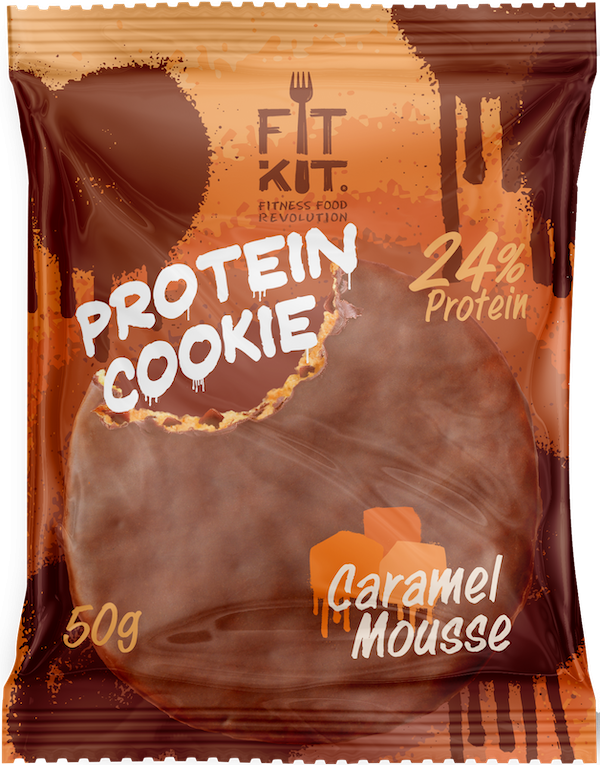 FIT KIT Choco Protein Cookie Карамельный мусс 50г/24 фото 1 — 65fit
