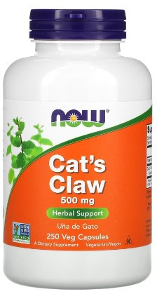 NOW Cat`s Claw 500 mg 250 Veg Capsules — 65fit
