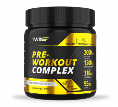 1WIN Предтрен Pre-workout, Ананас-Грейпфрут, 35 порций, спп &mdash; 65fit
