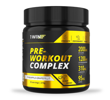 1WIN Предтрен Pre-workout, Ананас-Грейпфрут, 35 порций, спп фото 1 &mdash; 65fit