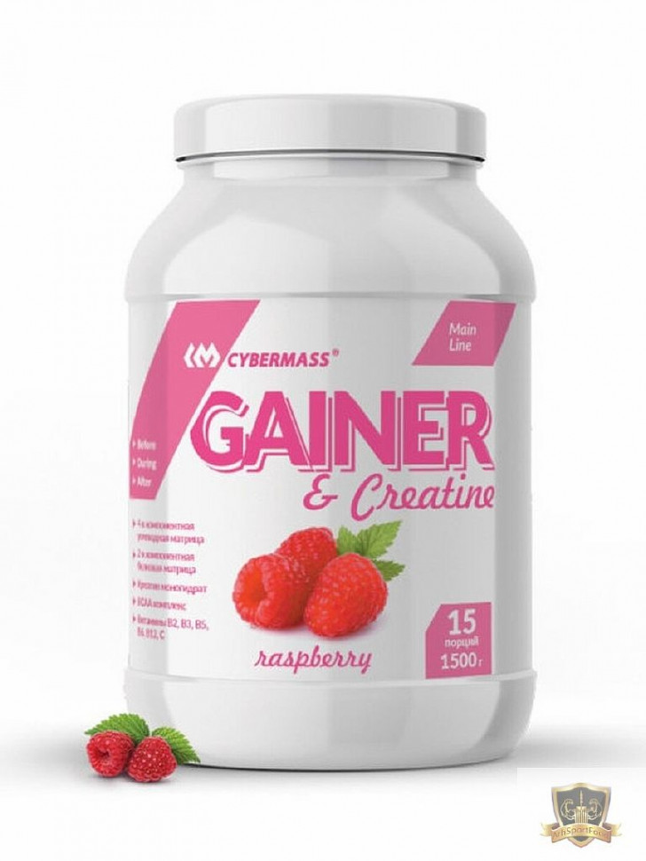 #Cybermass Gainer+Creatine Малина 1500g фото 1 — 65fit