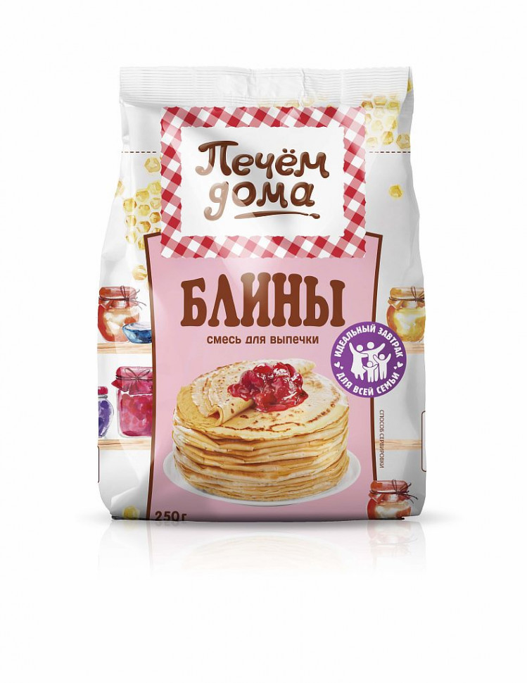 Смесь для выпечки Печем дома "Блины" 250 г/8 уп в кор фото 1 — 65fit