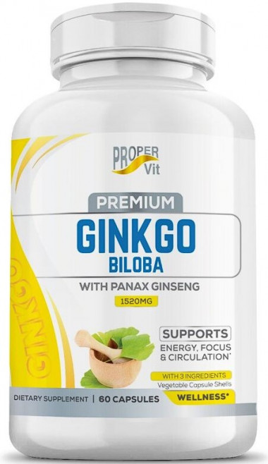 #Proper Vit  Ginkgo Biloba inwith Panax Cinsena 1520mg 60caps — 65fit