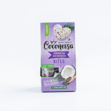 COCONESSA Конфеты из кокоса с семенами Чиа 90г — 65fit