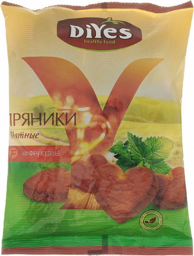 DiYes Пряники заварные Мятные на фруктозе 300г — 65fit