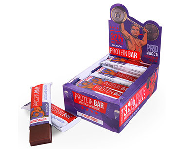 Мюсли прессованные. Батончик protein Шоколадный чизкейк в шоколадной глазури 40гр, ENERGON — 65fit