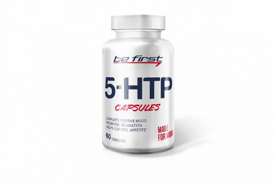Добавка 5-HTP (гидрокситриптофан), 100 мг, Capsules 60 капсул, BE FIRST фото 1 — 65fit