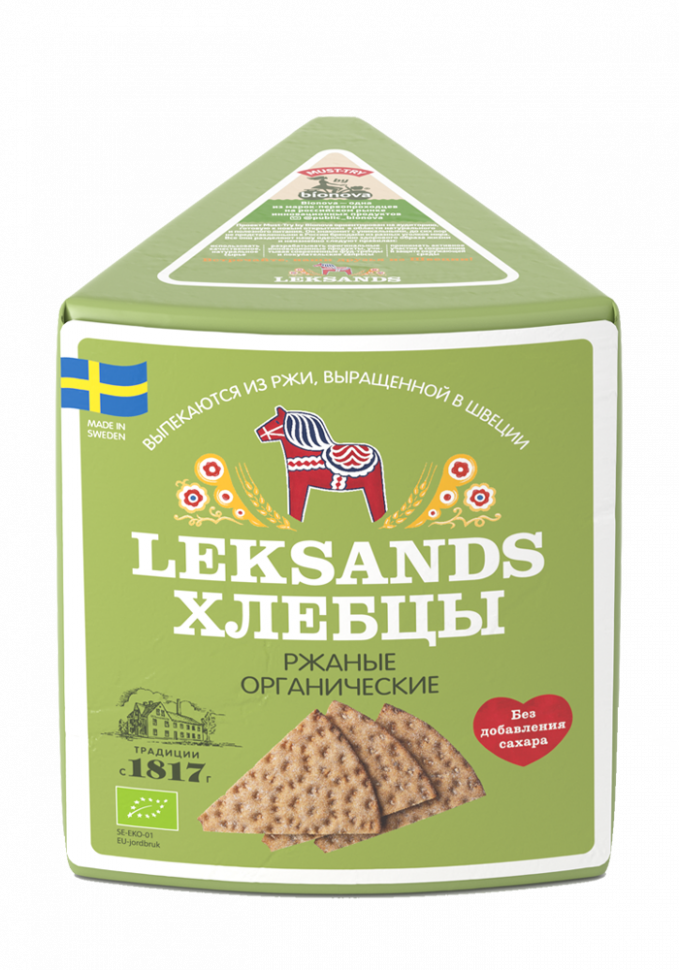 Leksands® Хлебцы хрустящие Ржаные органические 200г фото 1 — 65fit