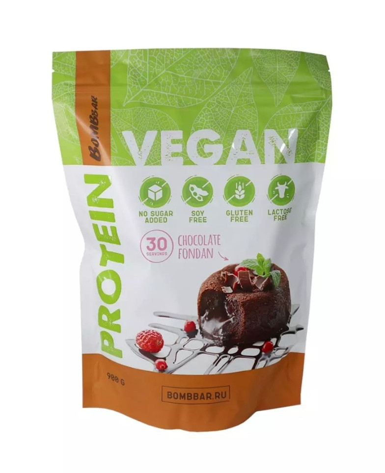 BOMBBAR Vegan Протеиновый коктейль "Шоколадный фондан" 900г фото 1 — 65fit