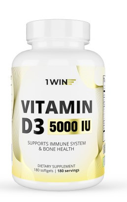 1WIN Витамин D3 5000 ME, 180 капсул, пд фото 1 — 65fit