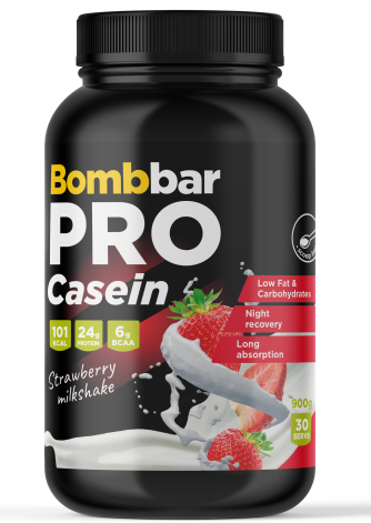 BOMBBAR Коктейль казейновый &quot;Клубничный Милкшейк&quot; 900г — 65fit