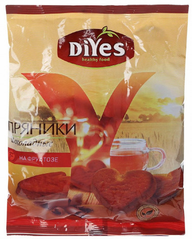 DiYes Пряники заварные Шоколадные на фруктозе 300г — 65fit