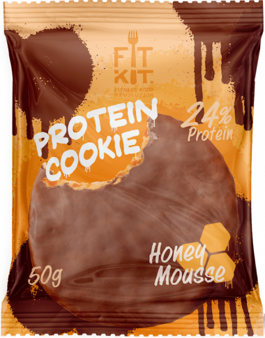 FIT KIT Choco Protein Cookie Медовый мусс 50г/24 — 65fit