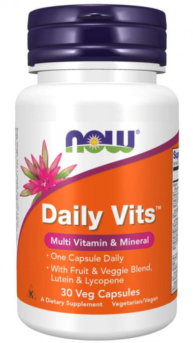 NOW Daily Vits™ Multi Vitamin &amp; Mineral 30 Veg Capsules — 65fit