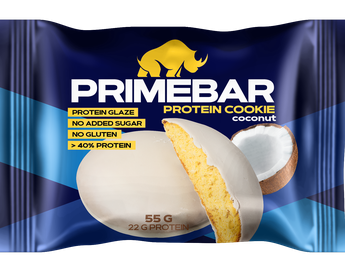 Протеиновое печенье Кокос в йогуртовой  глазури 55гр, PrimeBar &mdash; 65fit