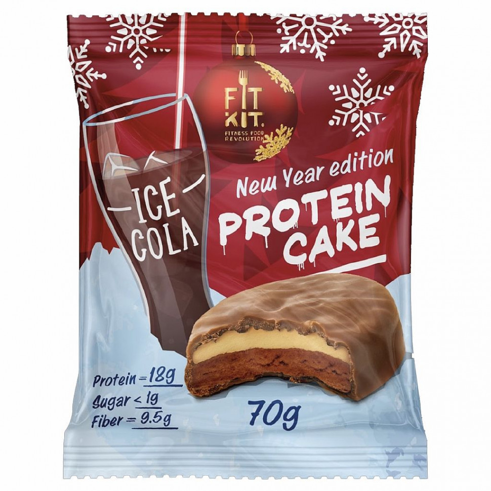 FIT KIT Protein Cake Ледяная кола 70г/24 фото 1 — 65fit