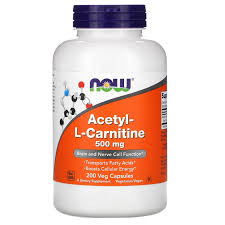 NOW Acetyl L-Carnitine 500 mg 200 Veg Capsules — 65fit
