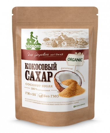 Органический кокосовый сахар 200гр, Bionova — 65fit