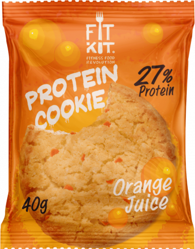 FIT KIT Protein Cookie Апельсиновый сок 40г/24 — 65fit