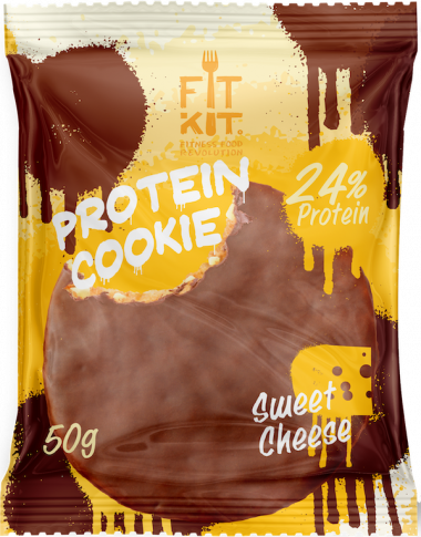 FIT KIT Choco Protein Cookie Сладкий сыр 50г/24 — 65fit
