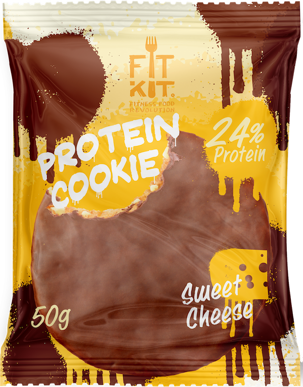 FIT KIT Choco Protein Cookie Сладкий сыр 50г/24 фото 1 — 65fit