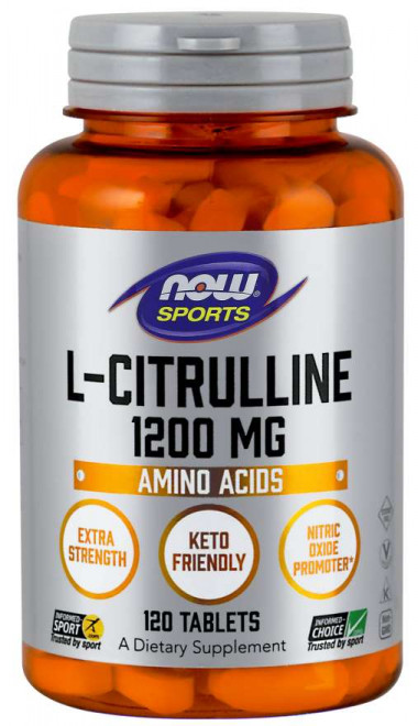 NOW L-Citrulline, Extra Strength 1200 mg 120 Tablets — 65fit