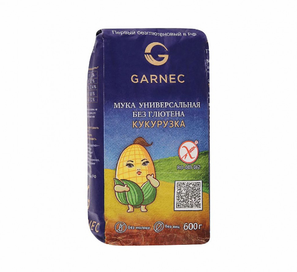 GARNEC Мука универсальная без глютена "Кукурузка" 600г фото 1 — 65fit