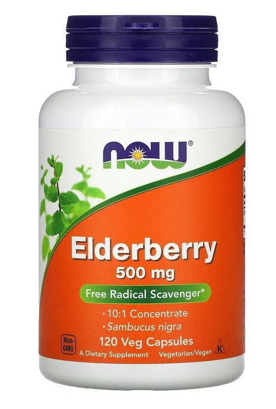 #NOW Elderberry 500mg 60caps фото 1 — 65fit