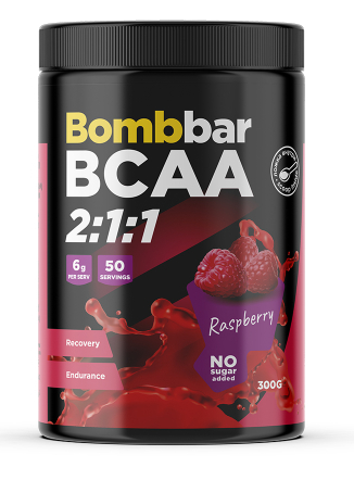 BOMBBAR Концентрат сухой для приготовления напитка. Коктейль "BCAA Малина" 300г фото 1 — 65fit