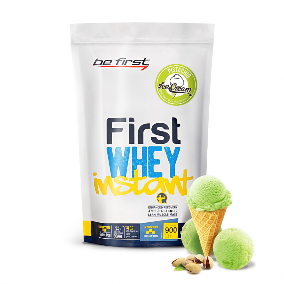 FIRST Whey instans фисташковое мороженое 900гр, BE FIRST фото 1 — 65fit