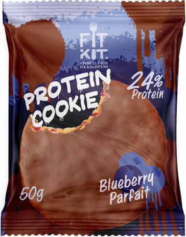 FIT KIT Choco Protein Cookie Черничное парфе 50г/24 — 65fit