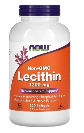 NOW Lecithin 1200 mg 200 Softgels — 65fit