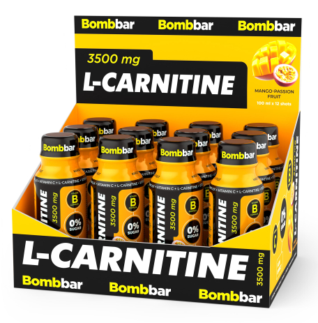 ТМ Bombbar Напиток б/а негазированный L-CARNITINE 3500 манго-маракуя 100мл фото 1 — 65fit