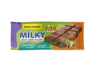 SNAQ FABRIQ Молочный шоколад с фисташковой пастой и хрустящим тестом 55г фото 1 — 65fit