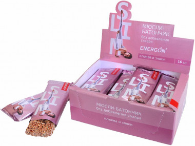 ENERGON SLIM Мюсли-батончик &quot;Клюква и злаки&quot; 40г — 65fit