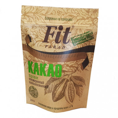 Какао-порошок обезжиренный 15% 150гр, Fit Parad — 65fit